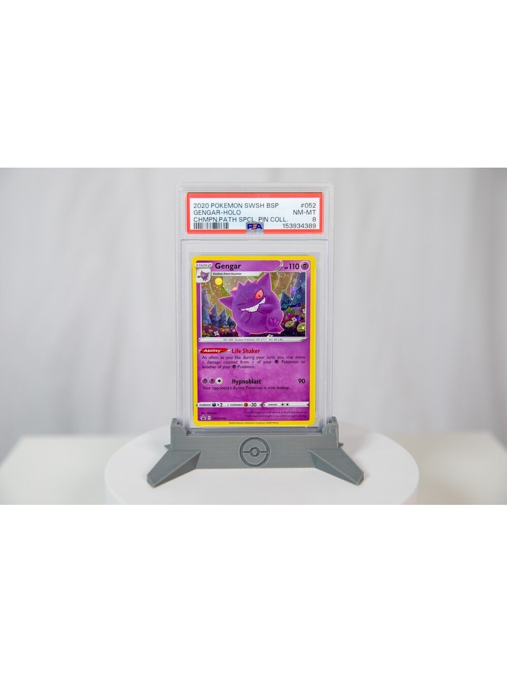 2020 POKEMON SWSH BLACK STAR PROMO #052 GENGAR-HOLO PSA 8